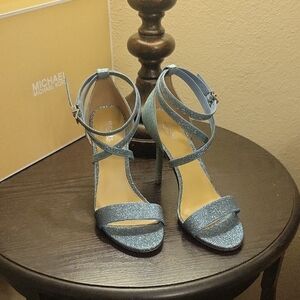 Michael Kors Glittering Blue Heels Size 7 1/2